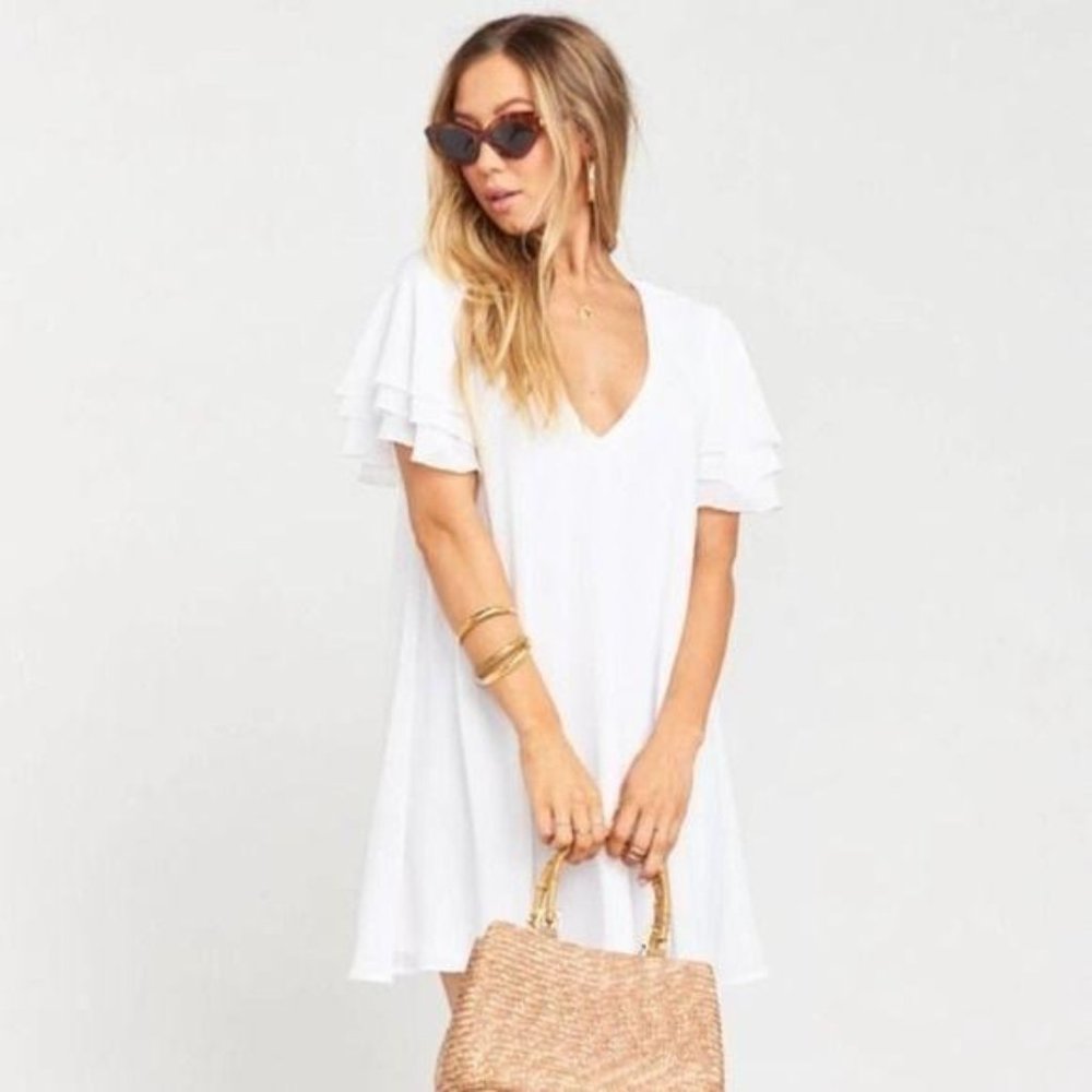 Show Me Your Mumu Disick Ruffle Sleeve Mini Dress